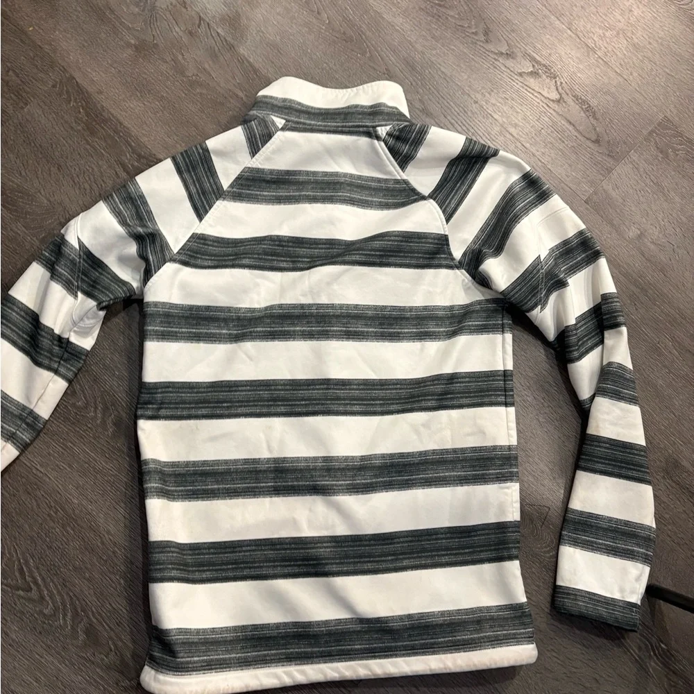 Burton White and Black Striped Zip Hoodie - Picture 4 of 10